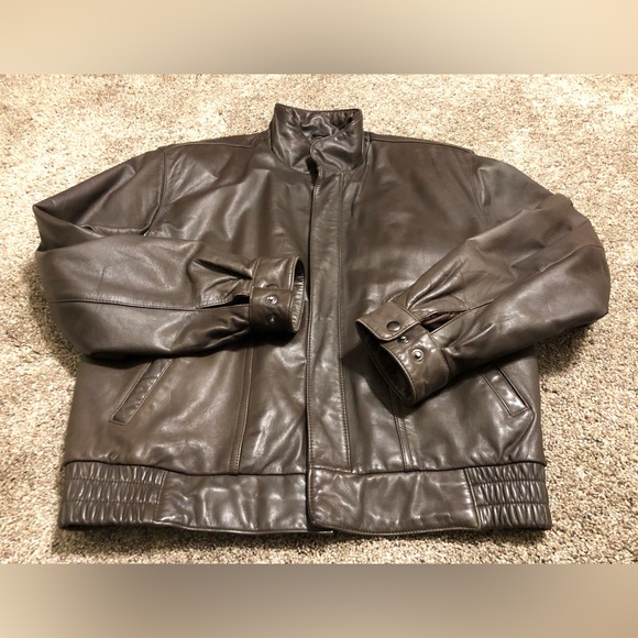 VTG REED Brown LEATHER BOMBER JACKET ZIP OUT Thinsulate LINER MEN'S 40R EUC! - Picture 3 of 12